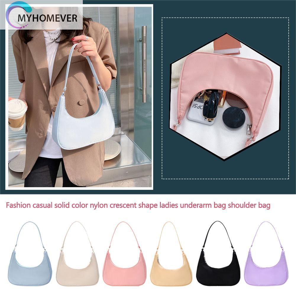 Túi đeo vai/kẹp dưới cánh tay màu trơn sành điệu cho nữ