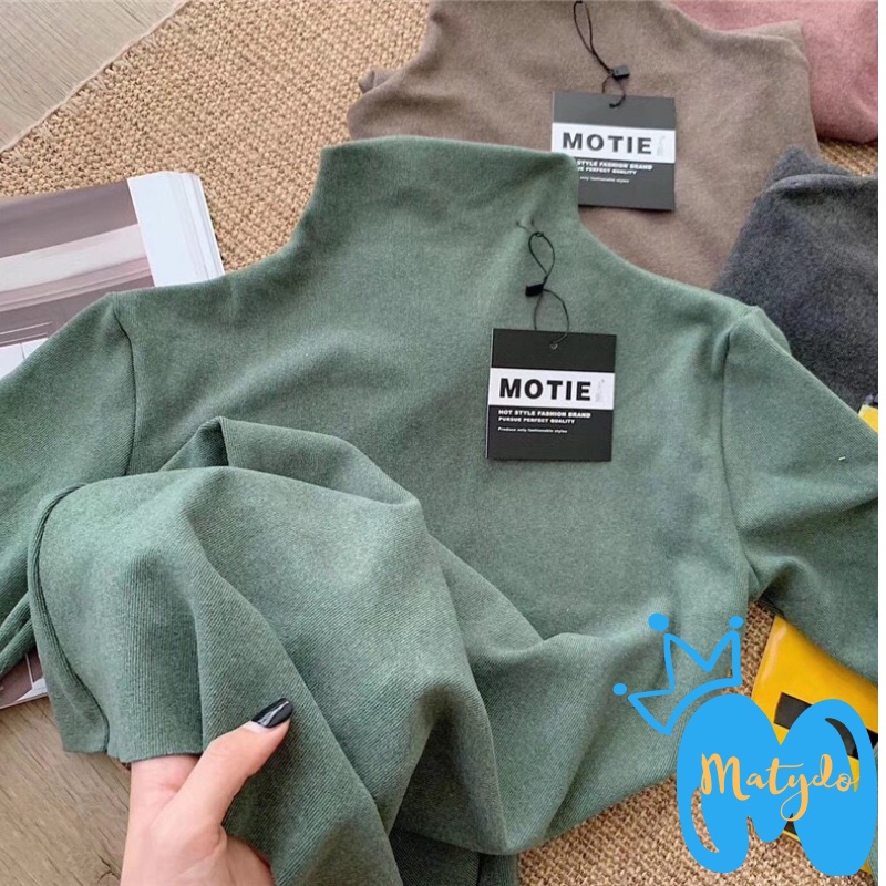 Áo giữ nhiệt nữ MATYDO cotton gân thời trang chất dày ấm cho mùa thu đông từ 40-55kg