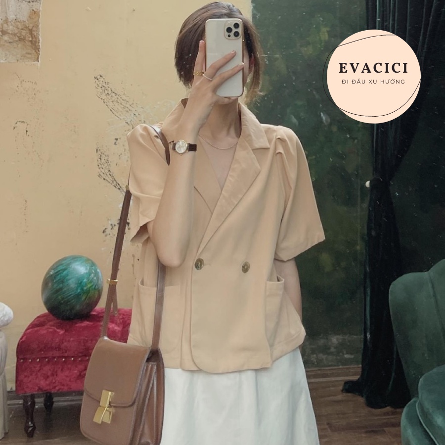 {Evacici} Áo Blazer lửng ngắn tay mặc hè nhiều màu siêu xinh | BigBuy360 - bigbuy360.vn