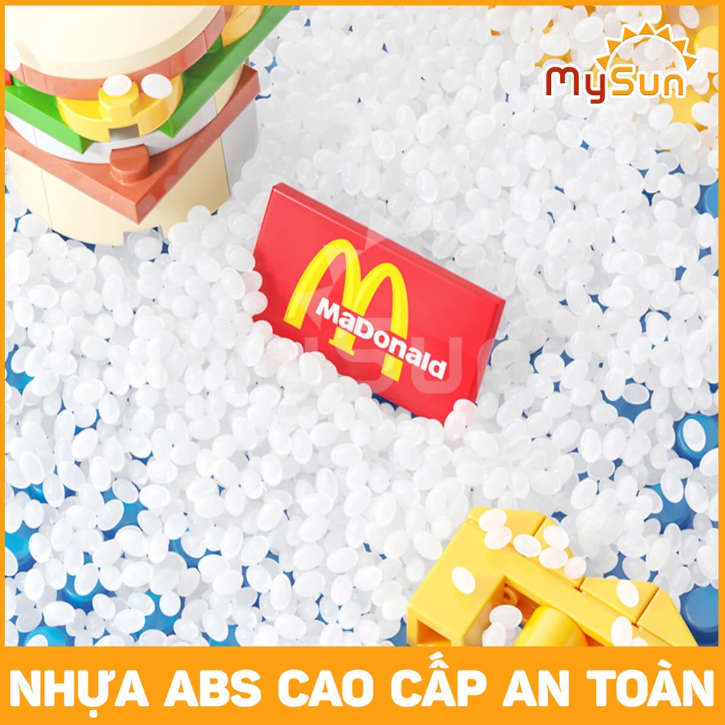 Bộ đồ chơi lắp ráp ghép xếp mô hình nhà hàng, siêu thị, cà phê thành phố city sáng tạo cho bé gái, trai MySun