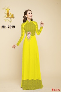 Vải Áo Dài Hoa Eo Phối Hoa Văn
