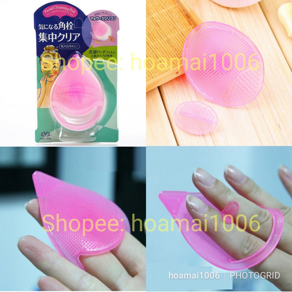 Miếng rửa mặt silicon làm sạch mụn đầu đen, tẩy tết bào chết, cọ rửa mặt