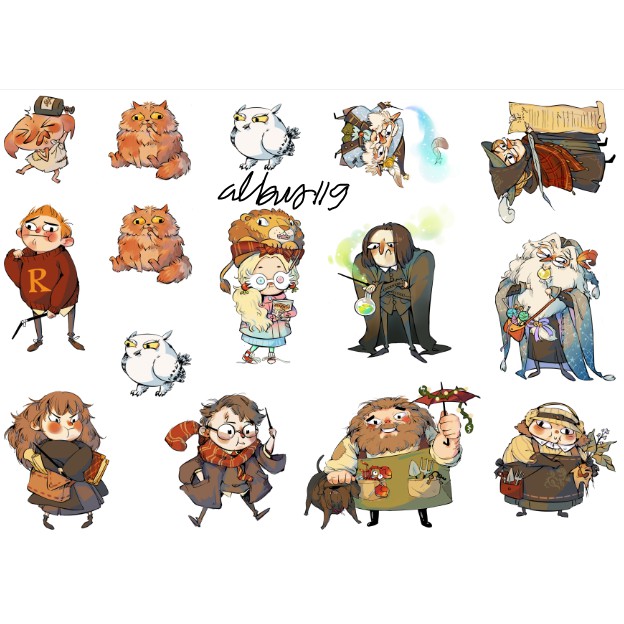 Bộ sticker decal dán Harry Potter