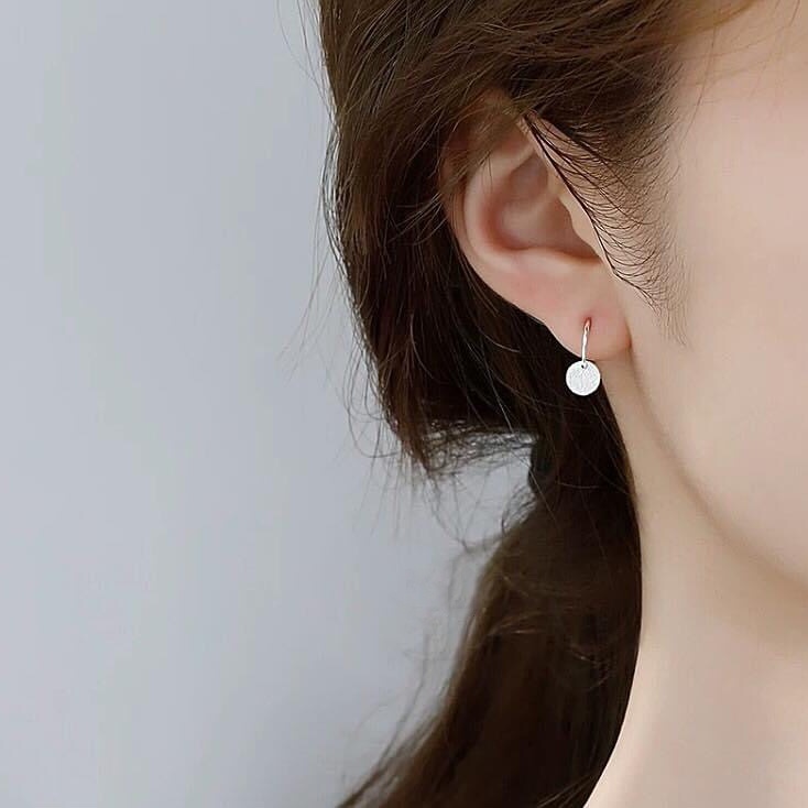 Khuyên tai bạc khuyên tròn bi tua tròn cách điệu xinh xắn