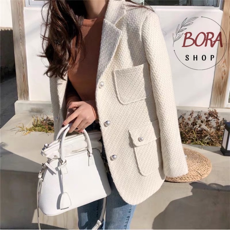 Áo vest blazer dạ nữ Hàn Quốc BORA SHOP tay dài order