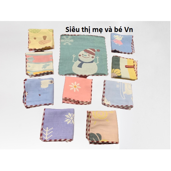 [bán lẻ]Khăn mặt sợi cotton 6 lớp cho bé yêu