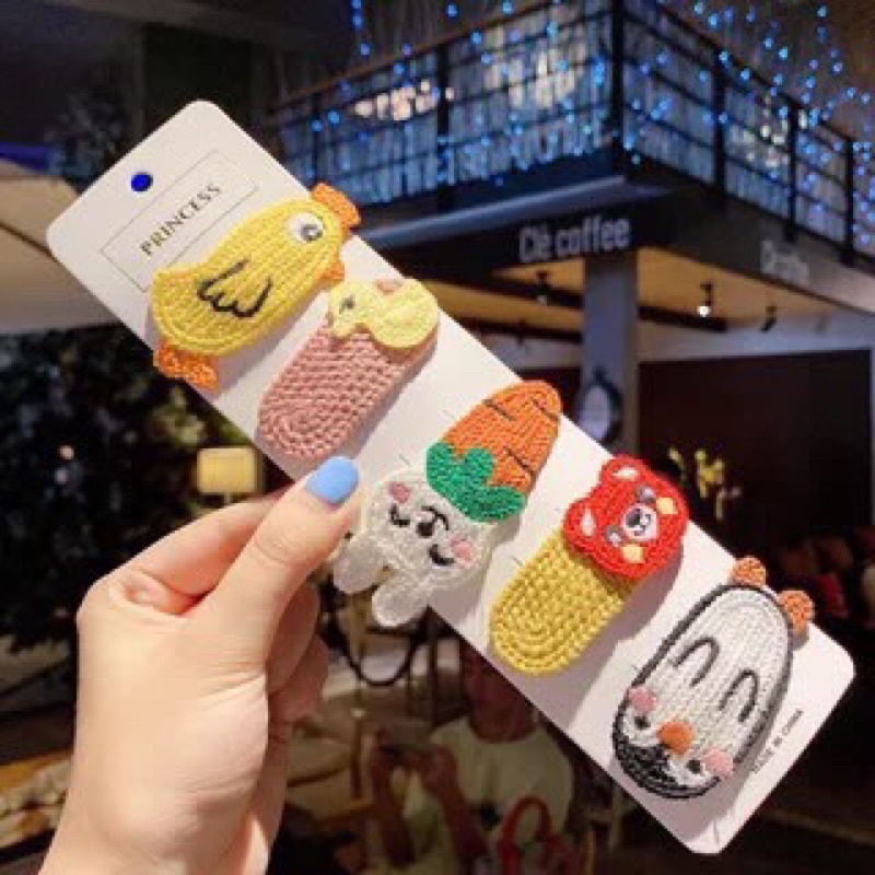 Kẹp tóc cho bé ❤️37 SALE❤️Kẹp tóc hình bông hoa và con vật đan len siêu dễ thuơng cực kì tỉ mỉ Cặp cho bé siêu xinh