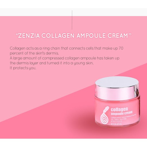 Kem dưỡng da tinh chất Colllagen Hàn Quốc Jigott Zenzia Collagen Ampoule Cream 70ml