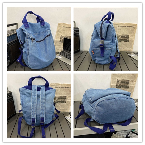 Ba Lô Denim Đơn Giản Phong Cách Hàn Quốc Dành Cho Nữ