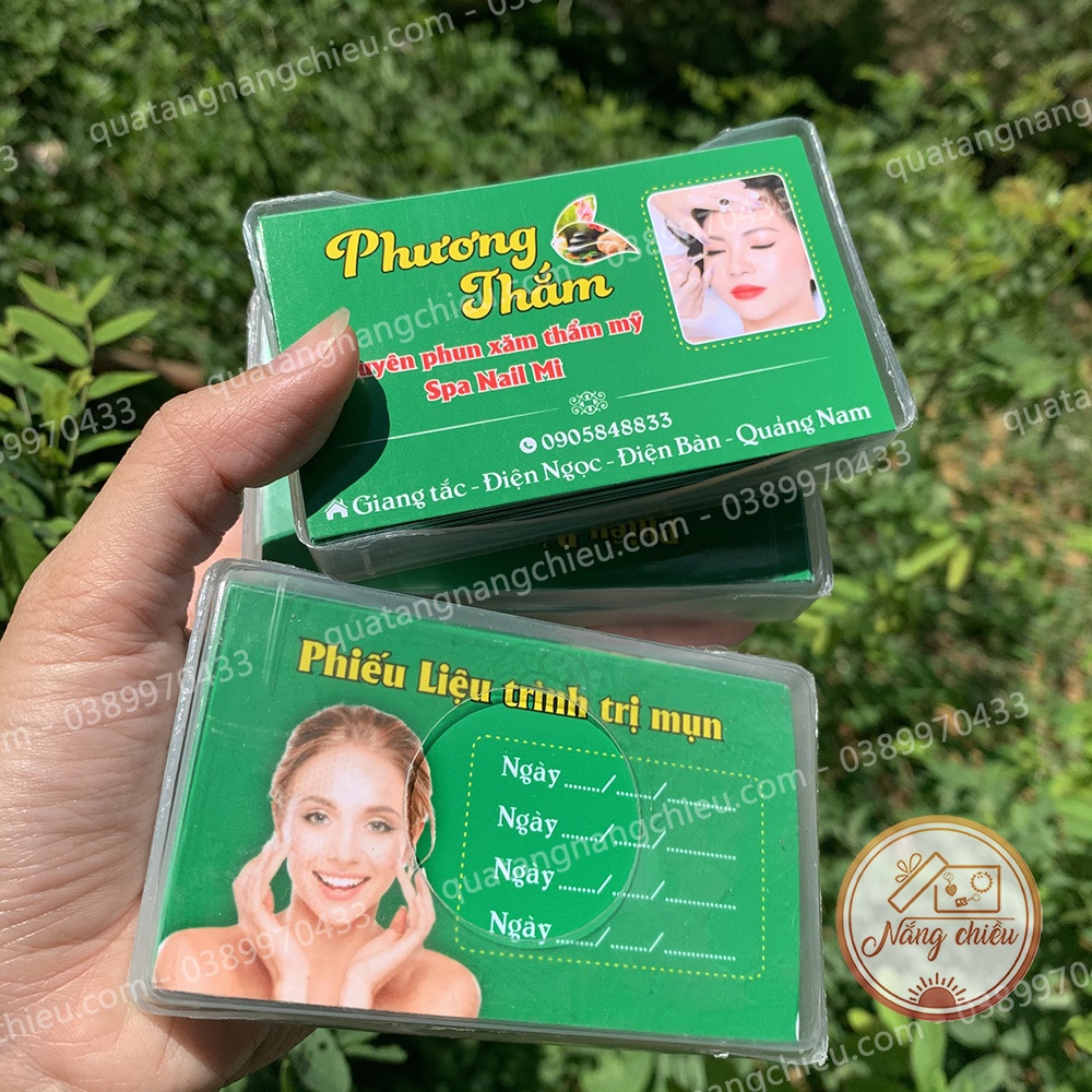 Thẻ Liệu Trình dành cho các spa thẩm mỹ - Thiết kế in tên theo yêu cầu - Combo gồm 50 thẻ giống nhau in 2 mặt