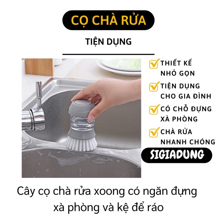 [SGD] Chà Xoong - Dụng Cụ Chà Rửa Nhà Bếp Có Bình Đựng Xà Phòng Và Có Giá Để Ráo 8881