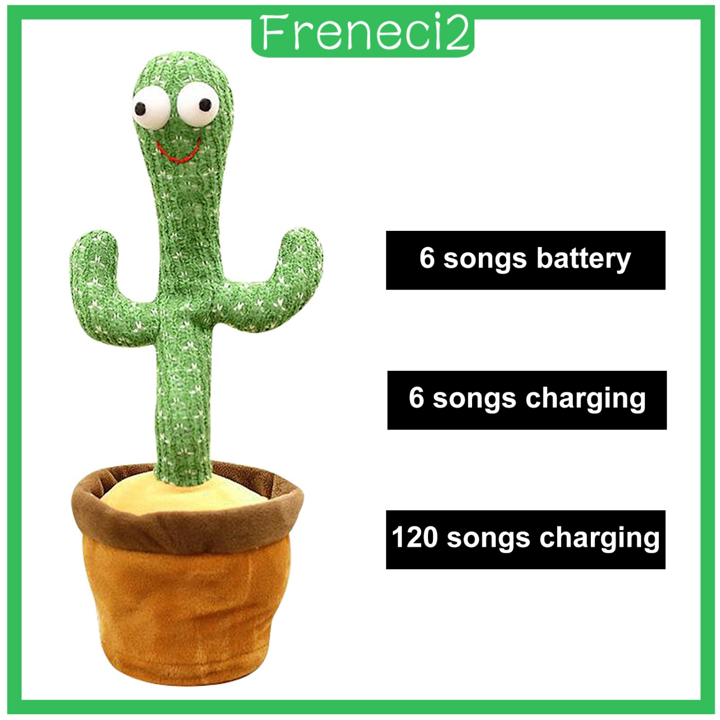 Cute Electric Cactus Plush Doll Twist Dancing Toy Decor Battery Operated