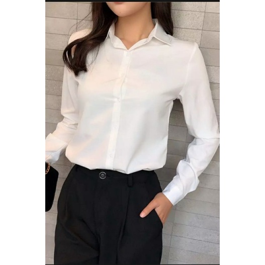 ÁO SƠ MI NỮ TRẮNG TAY DÀI, TAY ÁO BỒNG BỀNH TRẺ TRUNG VÀ SÀNH ĐIỆU ,KIRA'S DESIGN HÀNG ĐẸP AM95