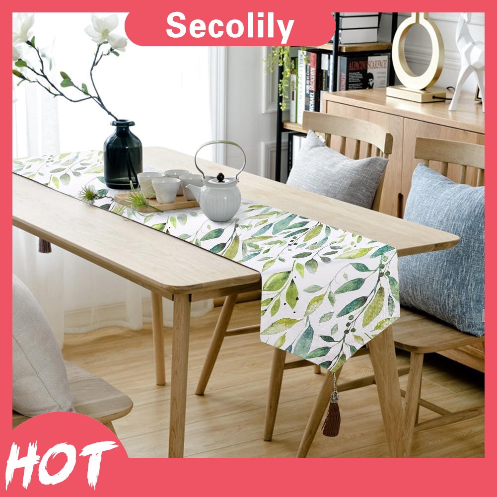 Home Tropical Rainforest Leaves Print Table Runner Simple Tablecloth Table Cover