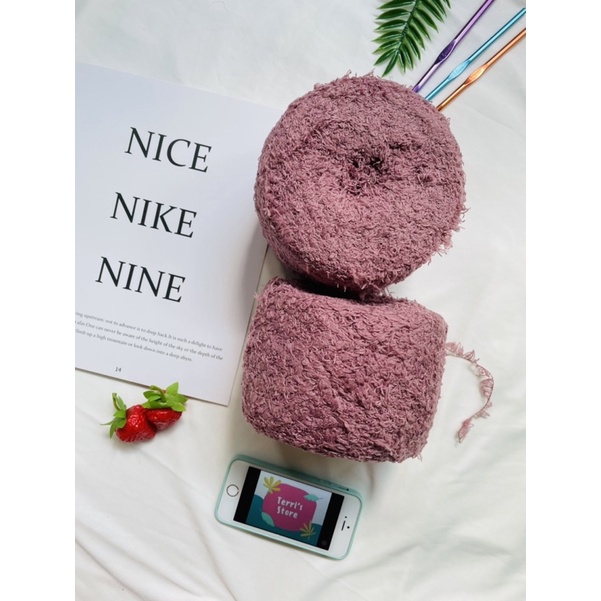 Yarn - Len sợi bông xù - Mi Pompom - Mi Xù đốm - Sợi Thu Đông