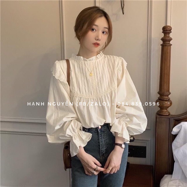 Áo sơ mi bánh bèo cực xinh