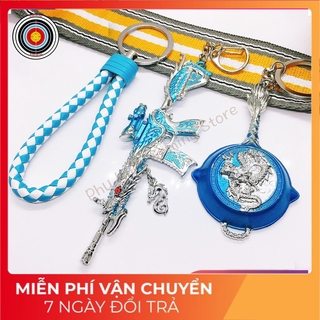 [CHẤT] Móc chìa khoá PUBG mix skin 3 món DRAGON Blue Sky độc đáo - Móc khoá xe máy, dây da Chất liệu  cao cấp