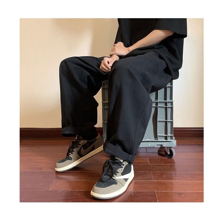 Quần Baggy Dài Dáng Rộng Có Túi Lớn 8XL Plus Phong Cách Retro Cho Nam Giới
