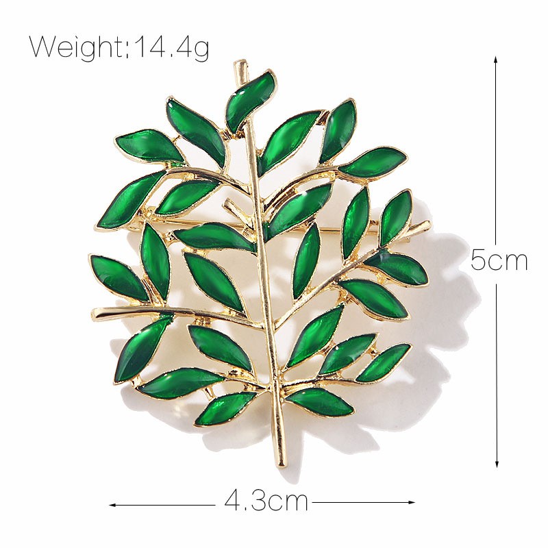 Cài áo lá xanh phong cách Châu Âu GC149