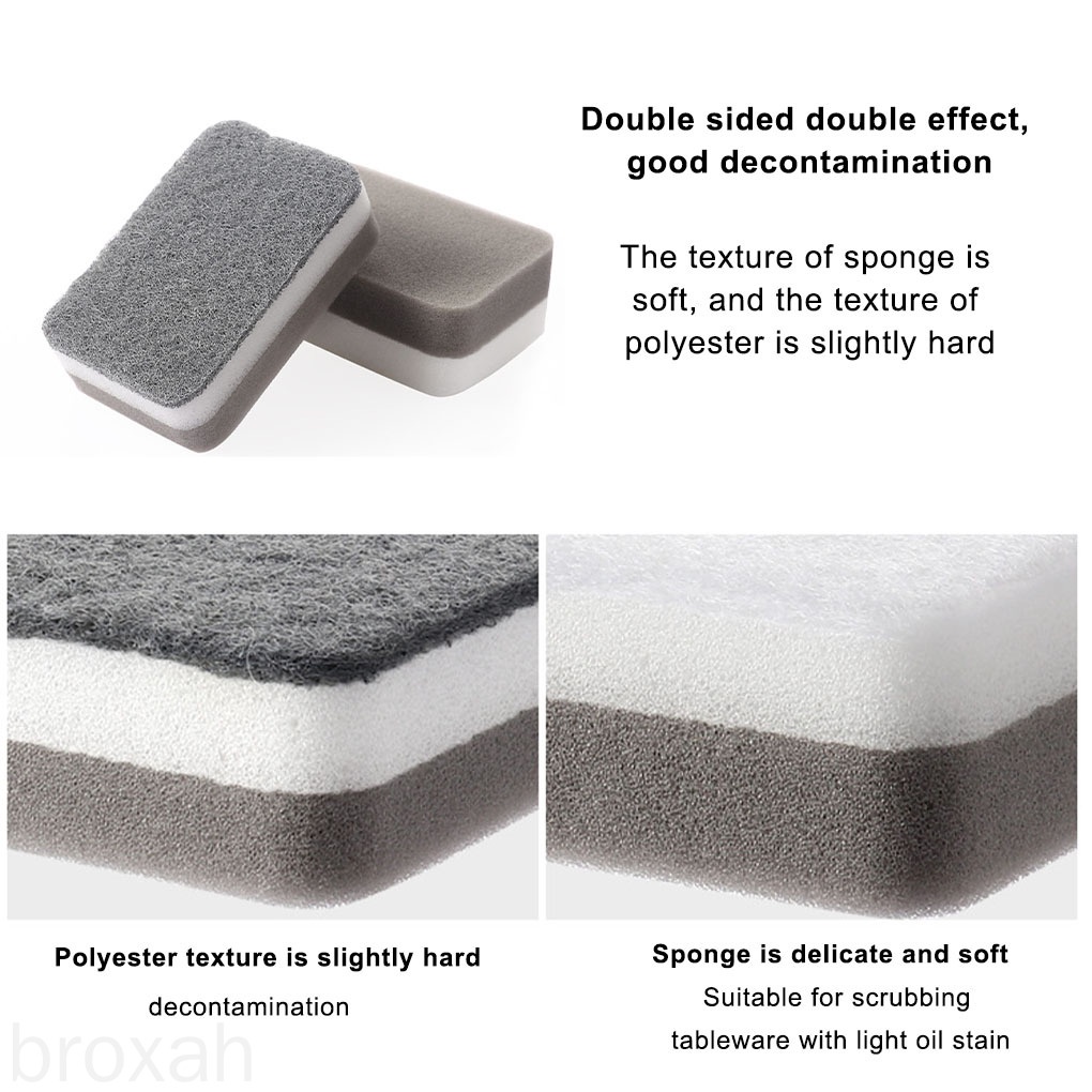 Set 5 Miếng Bọt Biển Rửa Chén Hai Mặt Chống Trầy Xước