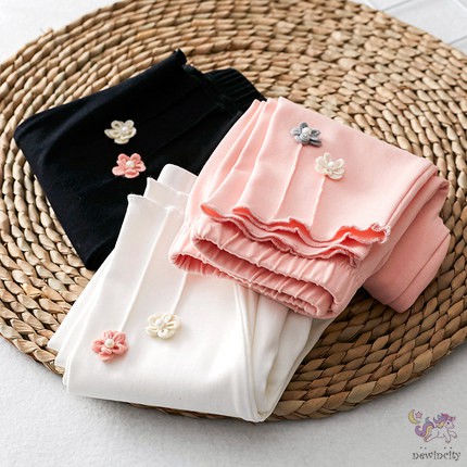 Quần legging thêu hoa phong cách thời trang cho bé gái