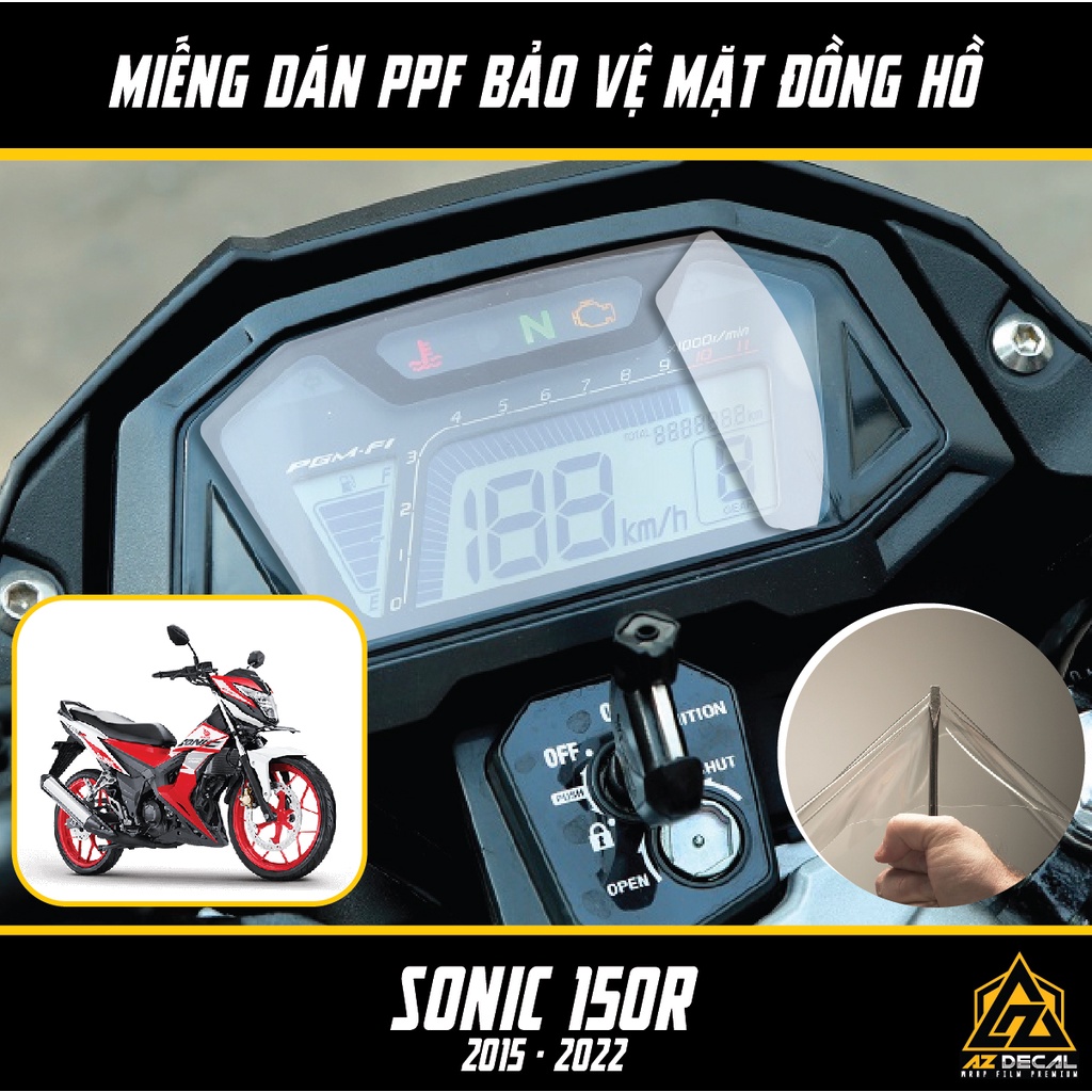 Film PPF Dán Chống Xước Đồng Hồ Honda Sonic 150R 2015 - 2022 | MUA 1 TẶNG 1 | Kèm Dụng Cụ Dán