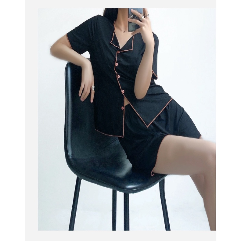 Bộ Đồ Ngủ Lụa Mỏng Tay Ngắn Dáng Rộng Phong Cách Thời Trang Hàn Quốc Có Size 4XL