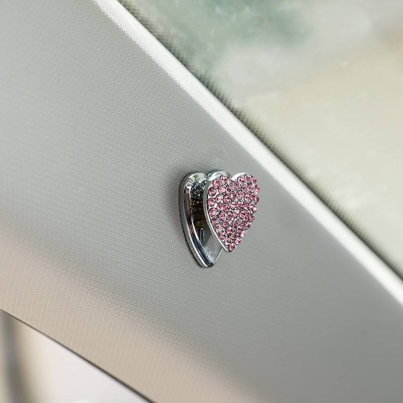 Móc Treo Đồ Mini Đa Năng Dạng Dính Hình Trái Tim Đính Đá Sang Trọng