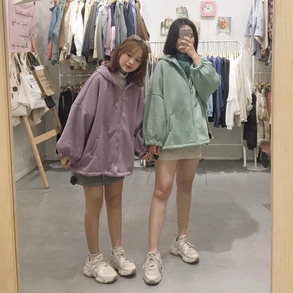 Áo khoác hoodie basic nam nữ dáng unisex form rộng chất nỉ bông chống nắng tốt