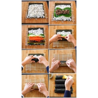 Mành tre cuộn cơm kimbap sushi hàn quốc