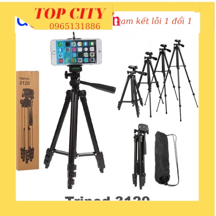 Giá đỡ điện thoại 3120 -kèm kẹp điện thoại 3 chân-Gậy livestream, quay tiktok ,quay video,chụp ảnh chống rung Educase.vn