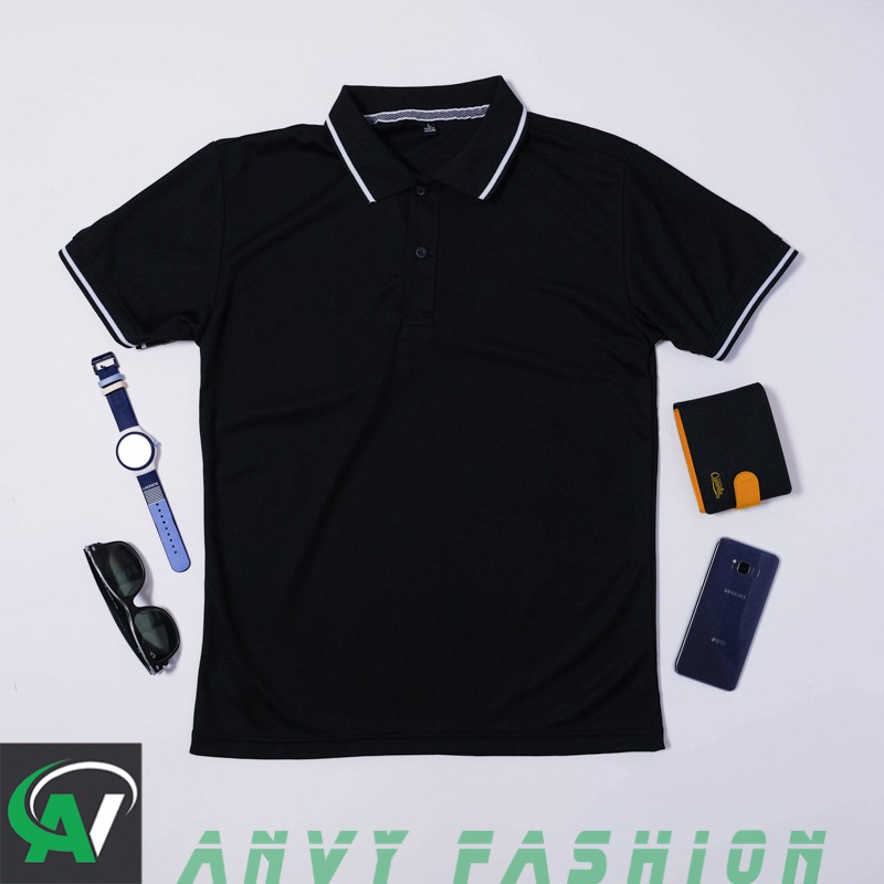Áo polo nam, áo thun nam có cổ bẻ tay ngắn phối viền chỉ trắng, chất vải cá sấu cotton CAO CẤP, dáng đẹp sang trọng