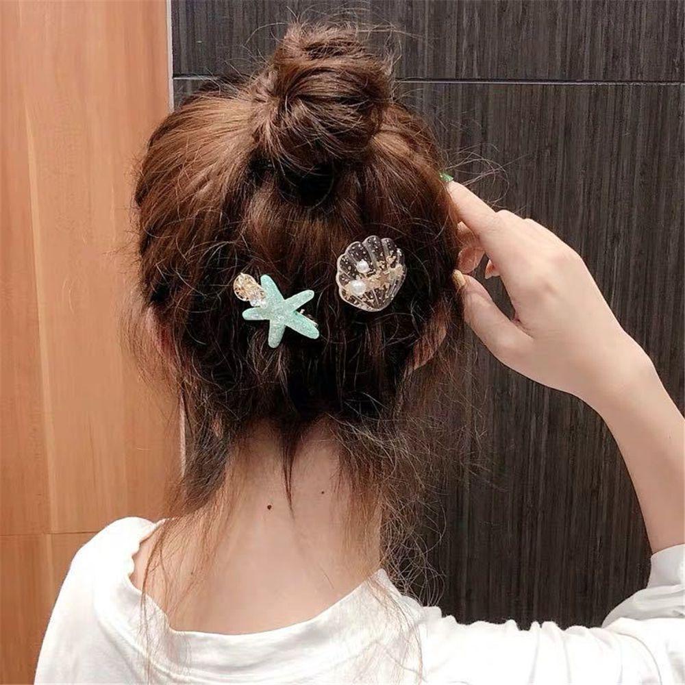 Kẹp Tóc Hình Sao Biển Bằng Nhựa Acrylic BORAG