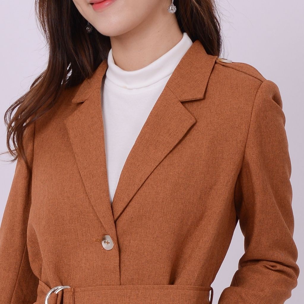 Áo Măng Tô Nữ TINOVY Dáng Lửng Cổ 2 Ve Có Đai Cao Cấp H0991