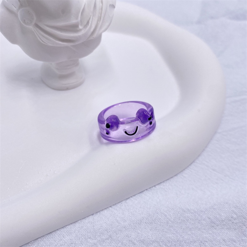 Nhẫn Acrylic Hình Ếch Mặt Cười Vui Nhộn Thời Trang Cổ Điển Cho Nữ