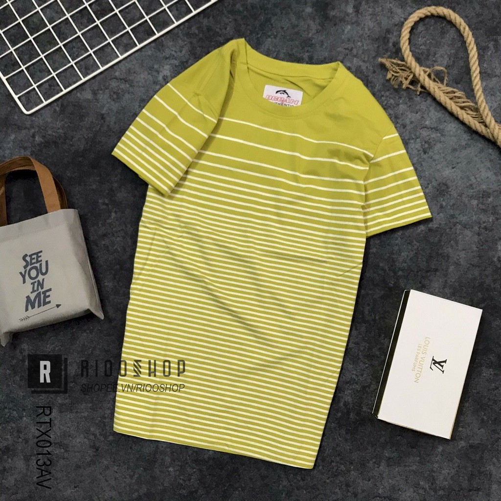 [XẢ KHO] Áo phông nam cổ tròn sọc ngang cao cấp RTX013av - áo thun nam cotton Riooshop | BigBuy360 - bigbuy360.vn