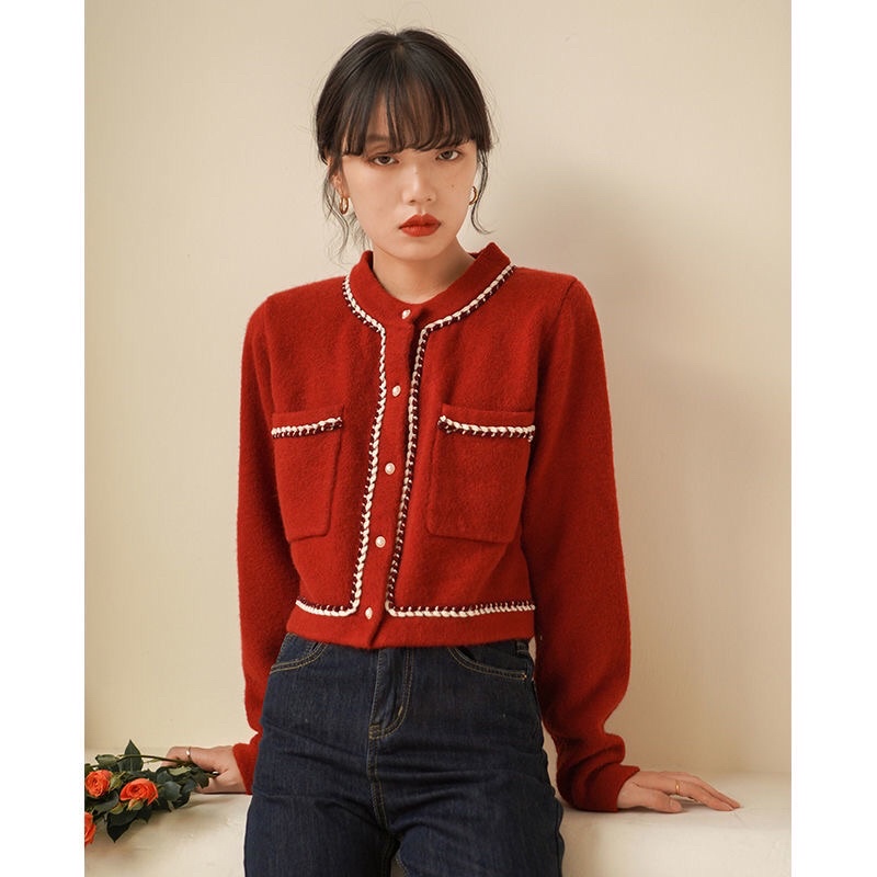 Áo Cardigan tay dày hai túi trước phong cách tiểu thư hàn quốc 14