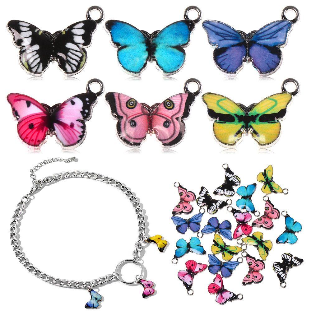 Set 10 Mặt Dây Chuyền Hình Bướm Dễ Thương Làm Đồ Thủ Công DIY