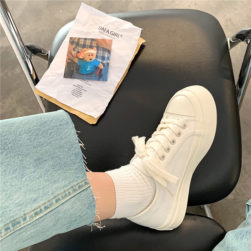 CHZK Giày bata vải canvas cổ thấp năng động dành cho nữ, màu siêu hot