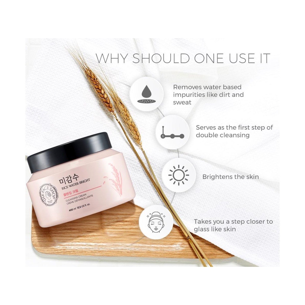 Kem Tẩy Trang Dưỡng Sáng Da Từ Gạo The Face Shop Rice Water Bright Cleansing Cream