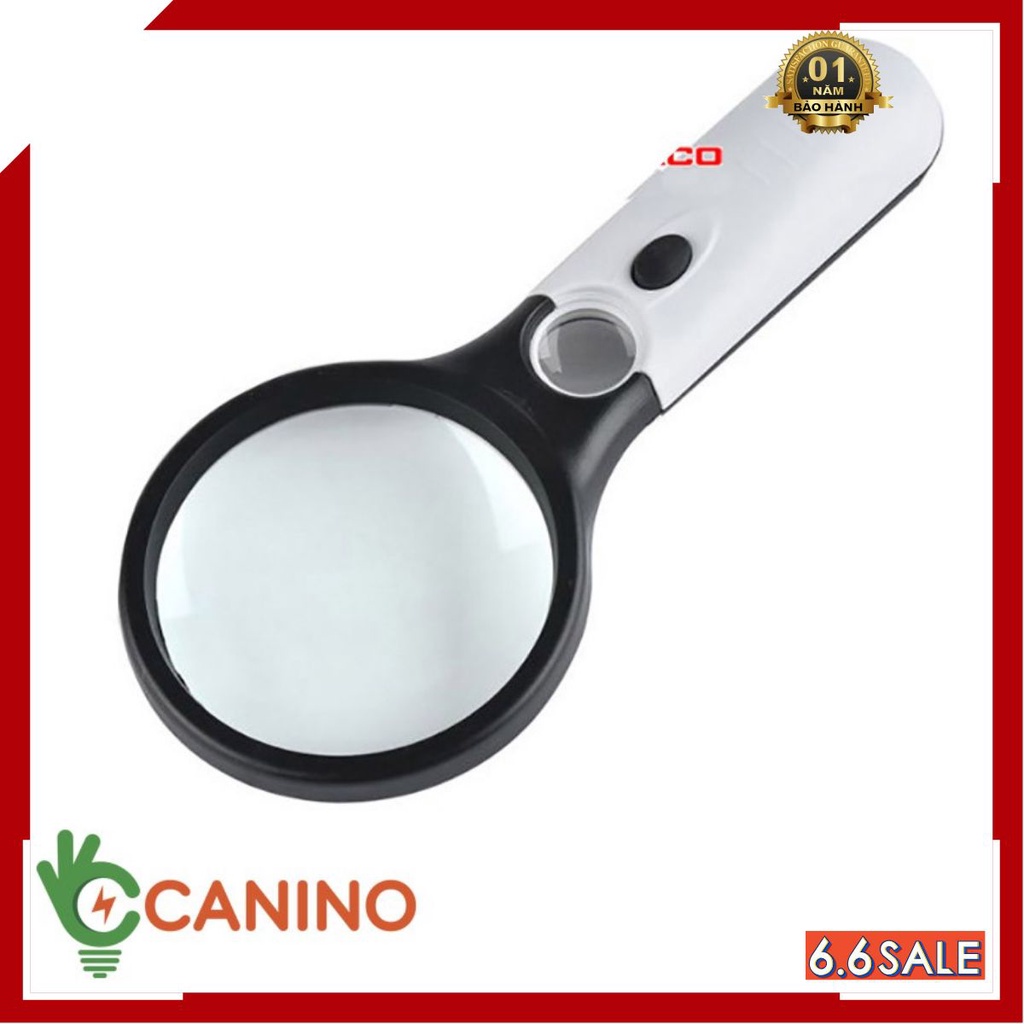 Kính lúp cầm tay có đèn mini  Canino 3x - 45x