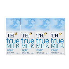 Sữa Tươi Tiệt Trùng Ít Đường TH true MILK  thùng 48 hộp 180 ml