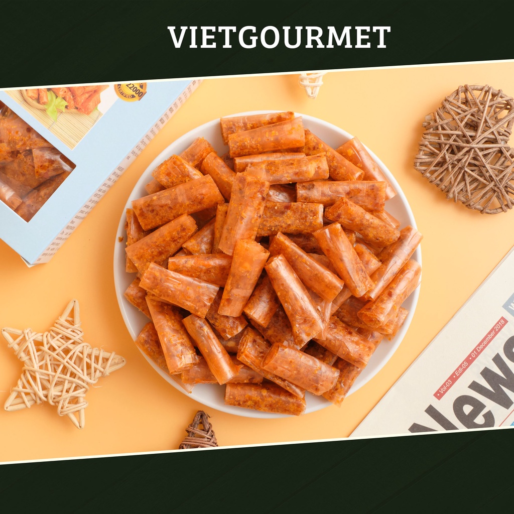 Bánh tráng phô mai đậu cuộn VIETGOURMET bánh tráng ăn vặt Datami đặc sản long an ( Gói 100gr )