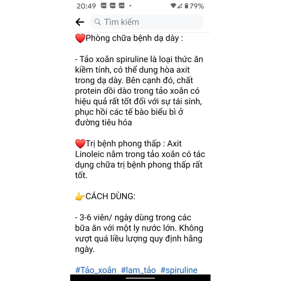 [100% bột tảo xoắn tự nhiên] Tảo xoắn SPIRULINE PHÁP