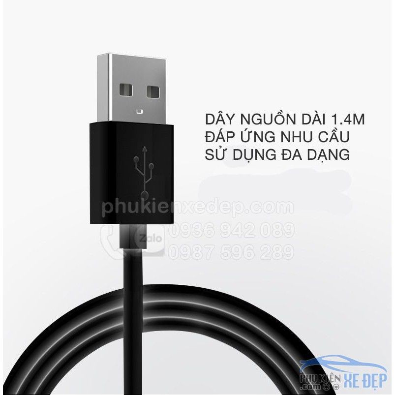 Quạt gió đơn mini 12v-24v cắm cổng USB dùng cho Văn Phòng, Gia đình, Xe hơi, Ô tô quạt chạy cực êm với 3 mức số