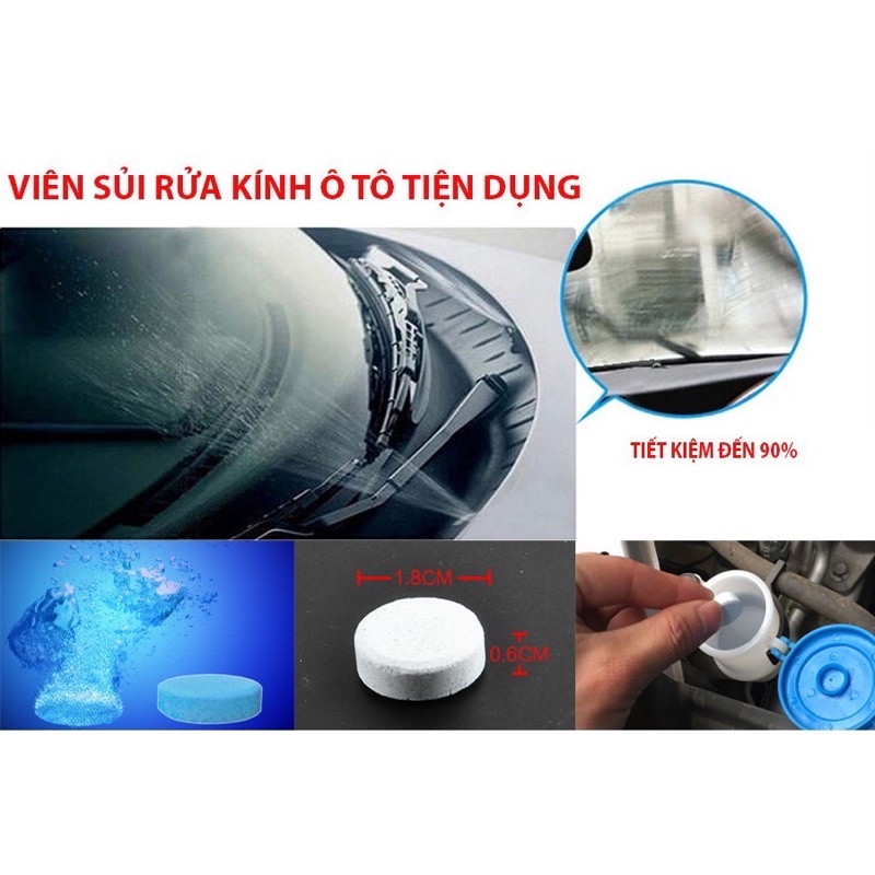 VIÊN SỦI RỬA KÍNH Ô TÔ - COMBO 20 VIÊN GIÚP TẨY SẠCH KÍNH LÁI