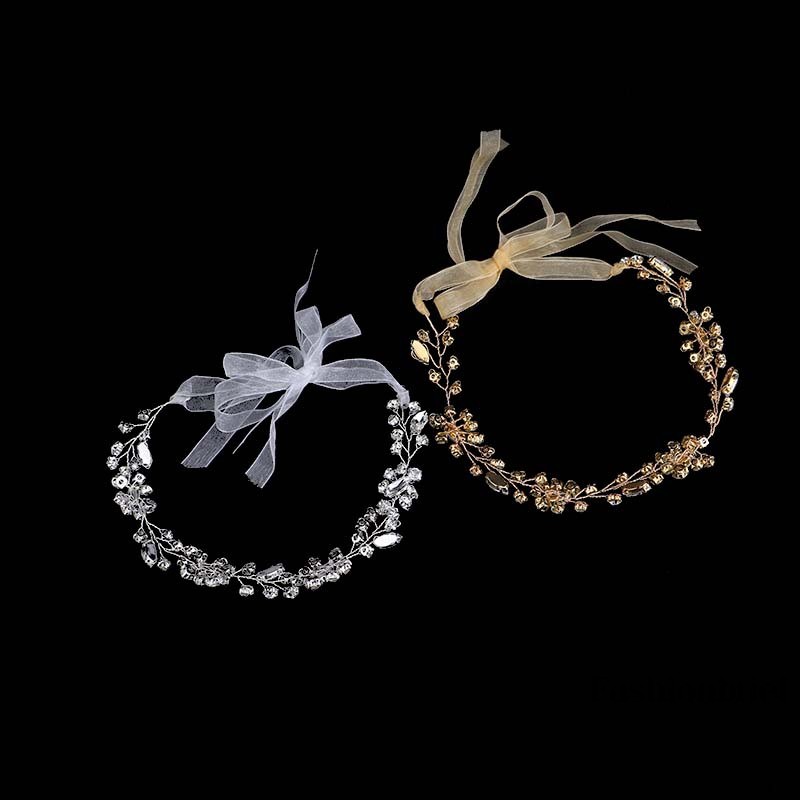 Băng đô đeo đầu đính đá phong cách châu Âu cho cô dâu