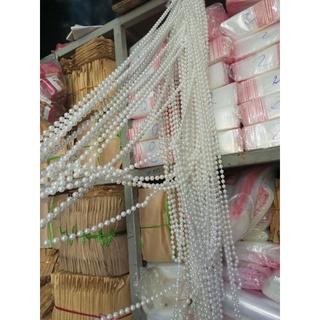 Dây hạt ngọc nhựa trắng đục trang trí oản