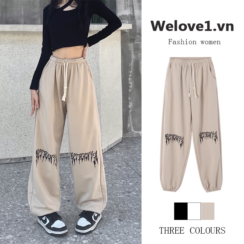 Quần ống rộng In Họa Tiết Phong Cách Cổ Điển Dành Cho Cả Nam Và Nữ