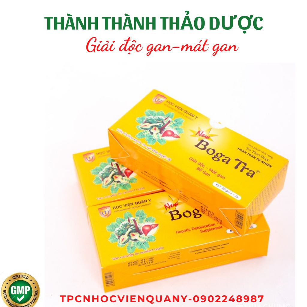 3 hộp trà Bogatra Học viện quân y giúp giải độc gan